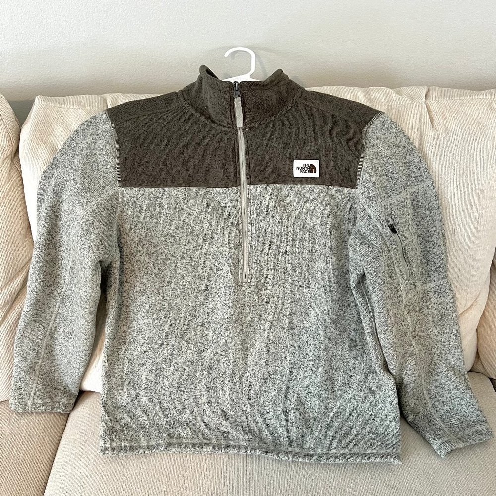 The North Face Gordon Lyons 1/4 Zip Pullover Jacket Brown Khaki Tan - Large